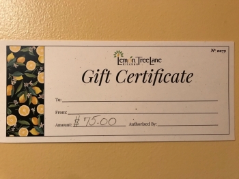 b $75 Gift Certificate